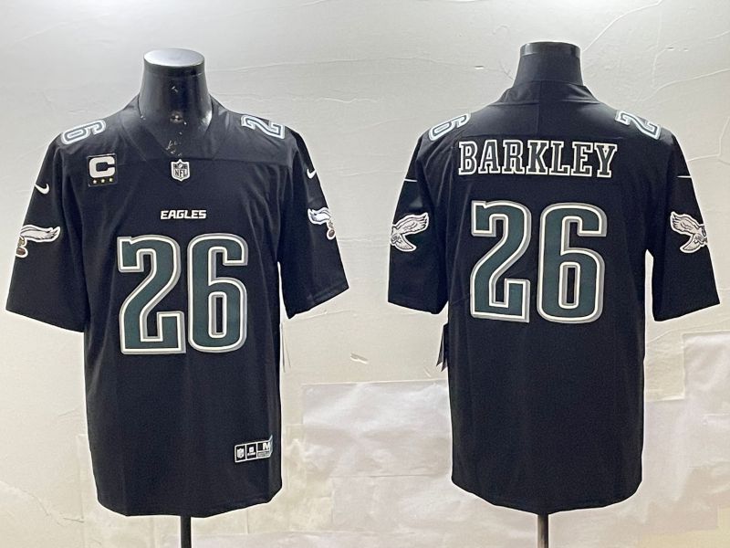 Men Philadelphia Eagles #26 Barkley Black 2025 Nike Vapor Limited NFL Jersey style 2